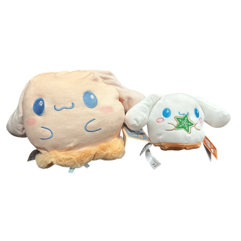 Sanrio TeeTurtle Cinnamoroll Teddy Bear Reversible 6" & Gingerbread PlushPlushie